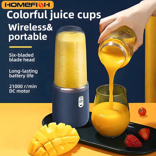 Portable Juicer Blender 400ml Electric Fruit Juicer USB Charging Lemon Orange Fruit Juicing Cup Smoothie Blender Machine 2cups - ALPENZO