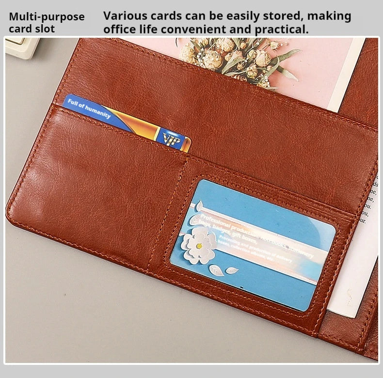 Multifunctional A4 Conference Folder Business Stationery Folder Leather Contract File Folders ALPENZO