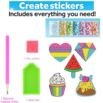 12 Create Big Gem Diamond Painting Sticker Kit Art Craft Girls Boys Unicorn Animal Sealife Magical Mosaic Dot Sticky Toys Gifts ALPENZO