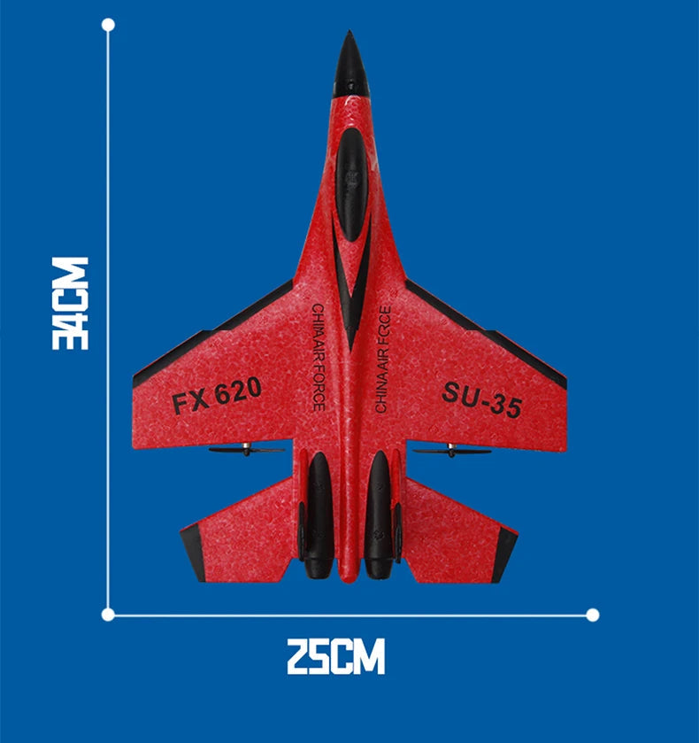 RC Foam Aircraft SU-35 Plane 2.4G Radio Control Glider Remote Control Fighter Plane Glider Airplane Foam Boys Toys for Children ALPENZO