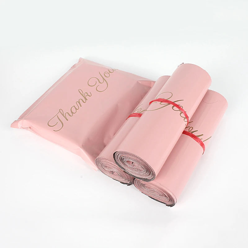 INPLUSTOP Pink Poly Express Mailing Pouch THANK YOU Clothing Opaque Courier Parcel Bag Envelope Logistics Storage Bags ALPENZO