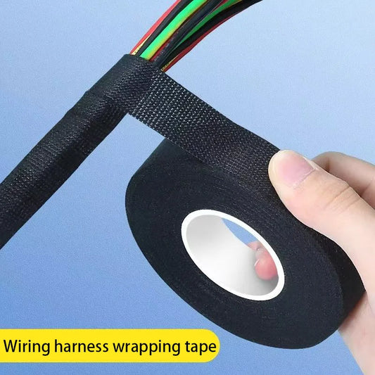 15 Meter Heat-resistant Flame Retardant Tape Coroplast Adhesive Cloth Tape For Car Cable Harness Wiring Loom Protection - ALPENZO