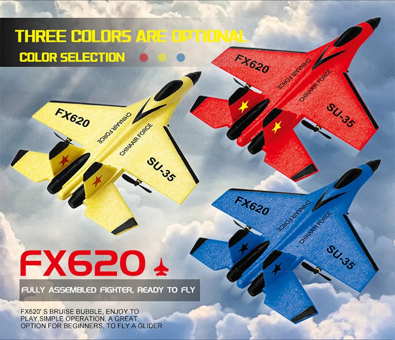 RC Foam Aircraft SU-35 Plane 2.4G Radio Control Glider Remote Control Fighter Plane Glider Airplane Foam Boys Toys for Children ALPENZO