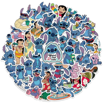 51PCS  Cute Cartoon Lilo & Stitch Stickers DIY Diary Laptop Luggage Skateboard Graffiti Decals Fun Classic Toy ALPENZO