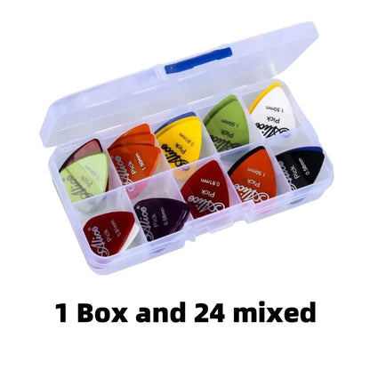 Multicolor Guitar Picks 24 Pieces ABS Premium Plastic Guitar Picks for Acoustic Electric Guitars Bass Or Ukulele