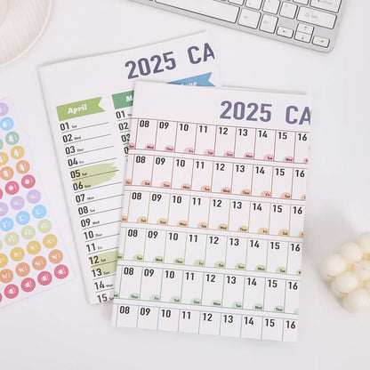 1 pc 2025 Colorful Large Size Paper Wall Calendar With Stickers And Tapes 365 Days Calendar Of The Year Planner Memo Schedules ALPENZO