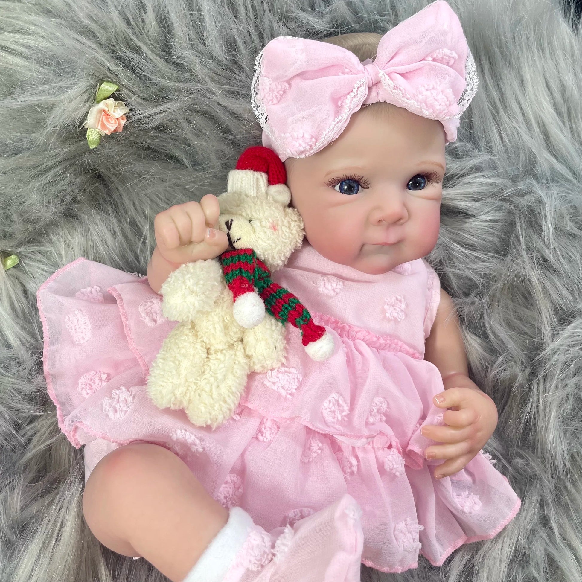 Two Options 18-19 Inch Reborn Baby Doll Girl Bettie Face Newborn Vinyl or Cloth 3D Skin Visible Veins Handmade Christmas Gift ALPENZO