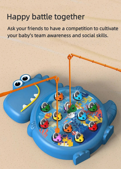 Dinosaur Simple Magnetic Fishing Toys Play Rod Game Toys for Children Baby Montessori with Rod Kids Educational No Rotating Gift ALPENZO