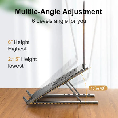 Portable Laptop Stand Aluminum Notebook Support Computer Bracket Macbook Air Pro Holder Accessories Foldable Lap Top Base For Pc - ALPENZO