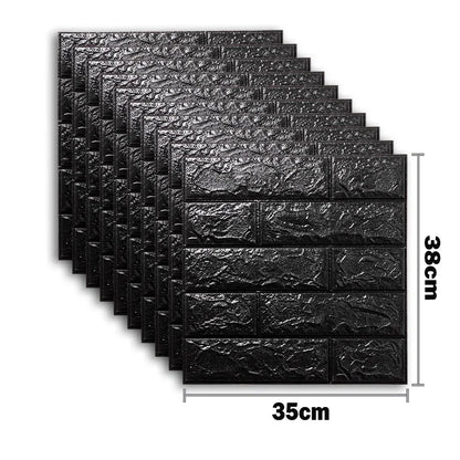 10pcs Self Adhesive Decor 3D Foam Wall Stickers Pane Room Waterproof peel and stick Brick Wallpaper for Interior Decoration - ALPENZO
