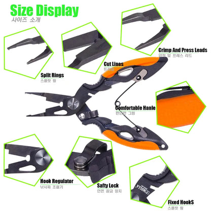 New Multifunctional Fishing Pliers Accessories 420 Stainless Steel Body Scissors Line Cutter Hooks Remover Outdoor Fishing Tools