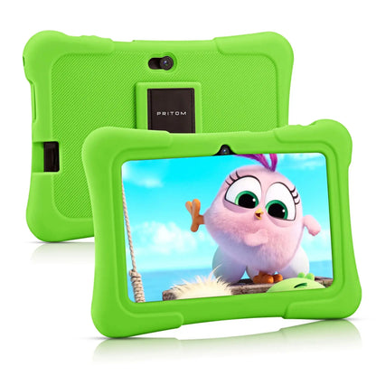 PRITOM 7 Inch Kids Tablet Quad Core Android 10 32GB WiFi Bluetooth Educational Software Installed - ALPENZO