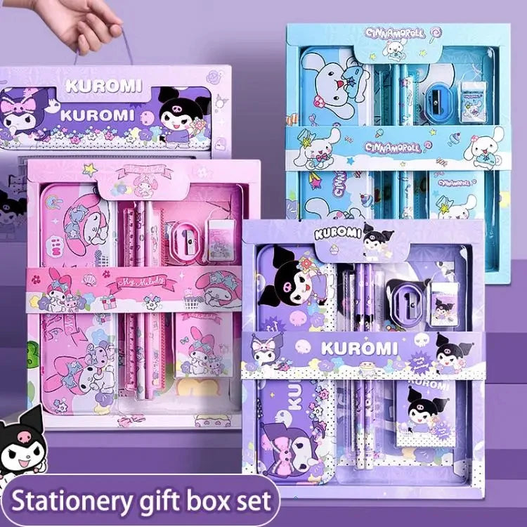 Sanrio Kuromi Melody Cinnamoroll Stationery Gift Box Girls Primary School 12-Piece School Supplies for Children Kawaii New Hot ALPENZO