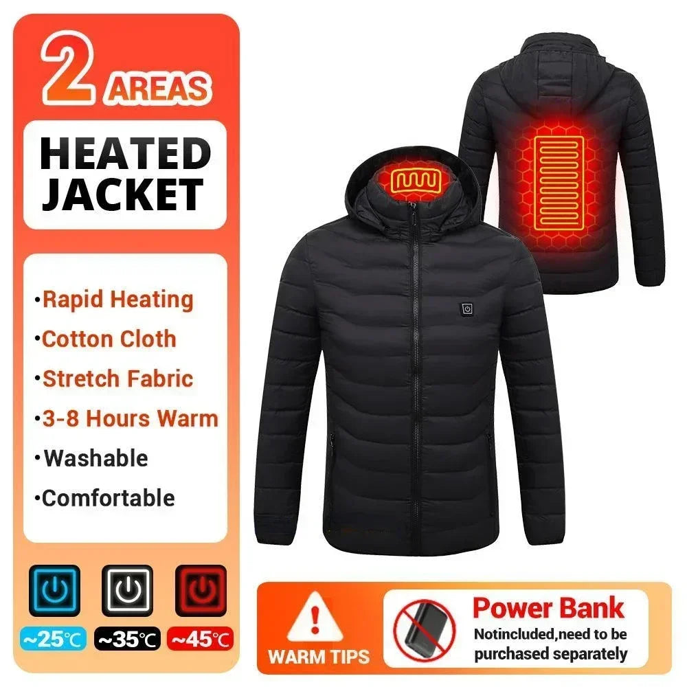 21 Areas Heating Jacket Men's Winter Usb Electric Heating Coat Functional Self-Heating Clothes Outdoor Snow Thick Padded Jacket ALPENZO