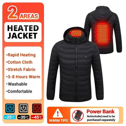 21 Areas Heating Jacket Men's Winter Usb Electric Heating Coat Functional Self-Heating Clothes Outdoor Snow Thick Padded Jacket ALPENZO