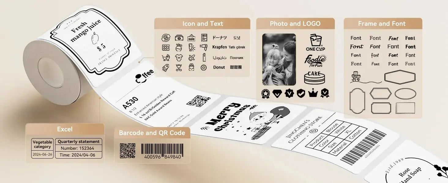 NIIMBOT B1 Portable Thermal Printer With Tapes 2 Inch Adhesive Label Machine Mini Bluetooth Sticker Maker Waterproof Labels Roll - ALPENZO