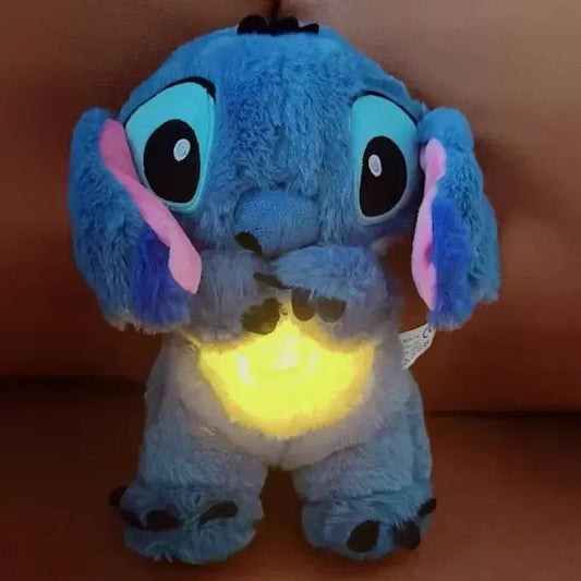 2024 New Lilo&Stitch Plush Doll Breath Child Peluche Kawaii Soothes Toy Anime Baby Music Light Sleep Toys Pink Stitch Kid Gifts ALPENZO
