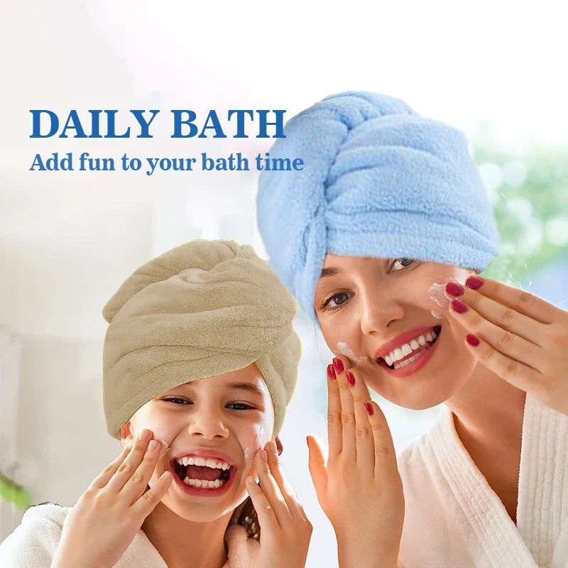 Microfiber Hair Towel Wrap for Women, Shower Spa Head Wrap Hair Drying Hat Turban Microfiber Terry Dry Absorbent Quick Dry Hair - ALPENZO