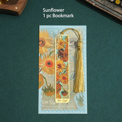 1 pc Retro Floral Painting Metal Bookmark Hollow Bronzing Bookmark With Tassel For Book Club Reader Writers Book Lovers Students ALPENZO