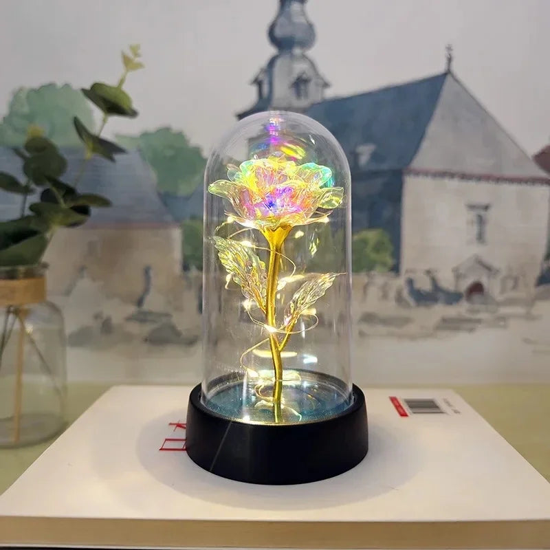 Rose Light Beautiful Realistic Looking Night Light Rose Eternal Flower Party Supplies LED Simulation Rose Flower Valentine's Day - ALPENZO