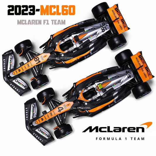 Bburago 1:43 P2 British GP Mclaren F1 MCL60 2023 #4 Lando Norris #81 Oscar Piastri Alloy Car Die Cast Model Toy Collectible ALPENZO
