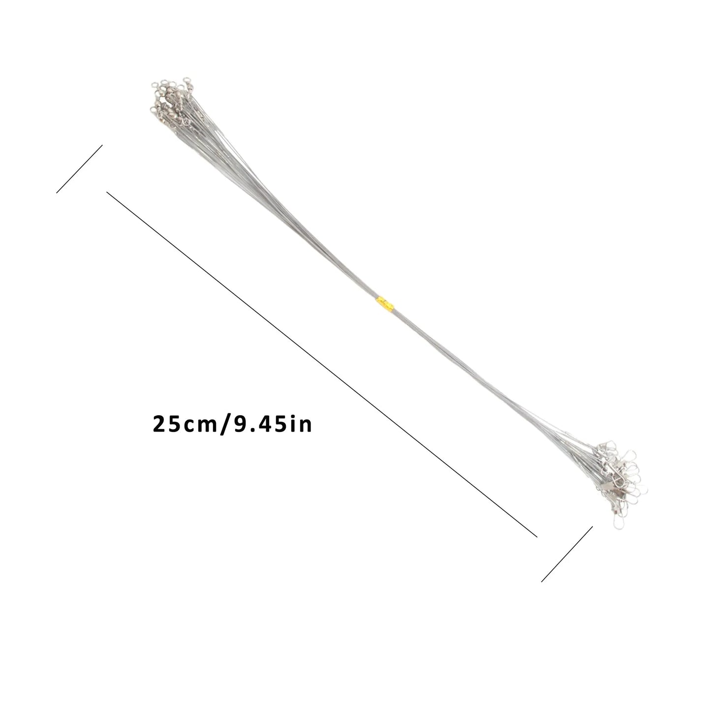 20PCS Sliver Anti Bite Steel Fishing Line Steel Wire Leader With Swivel Fishing Accessory Lead Core Leash Fishing Wire 15CM-30CM