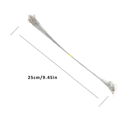 20PCS Sliver Anti Bite Steel Fishing Line Steel Wire Leader With Swivel Fishing Accessory Lead Core Leash Fishing Wire 15CM-30CM