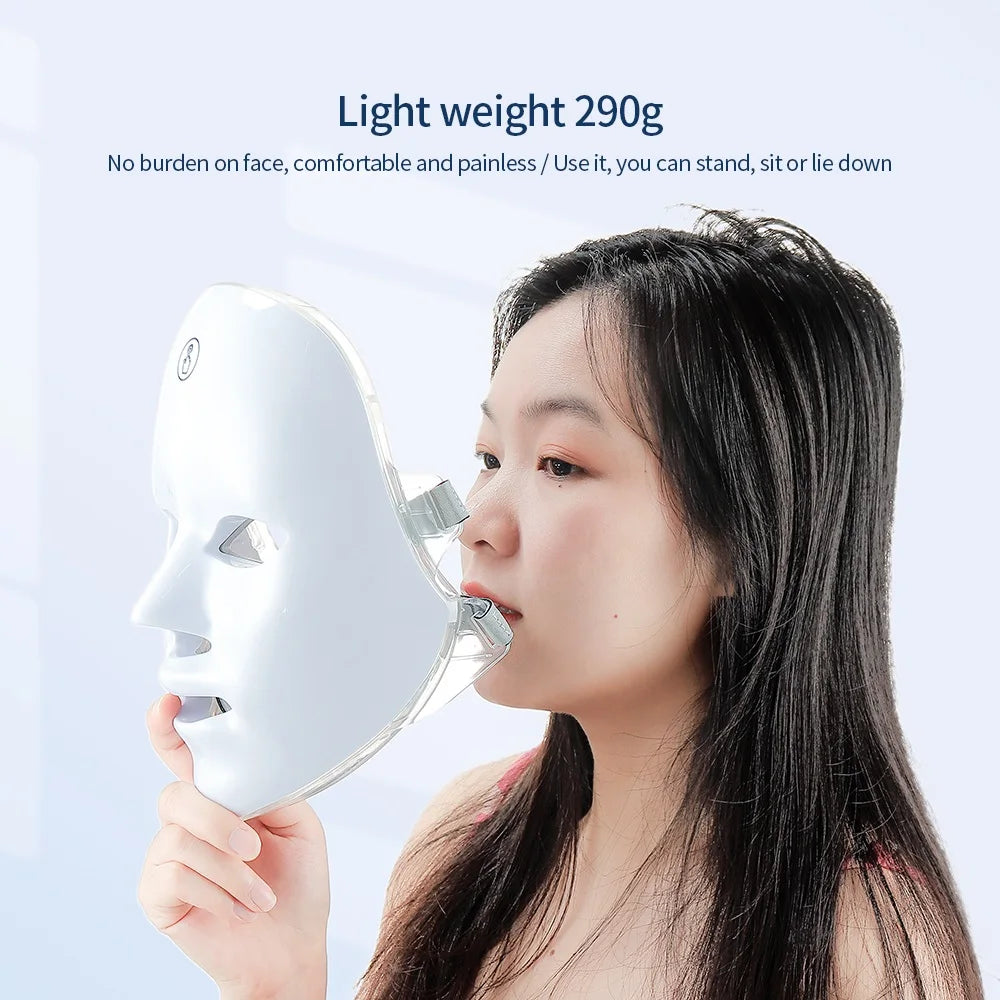 7 Colors Led Facial Mask With Neck Red Light Therapy Mask For Skin Tightening Lifting Anti-aging Bio-Light Beauty Whitening Home ALPENZO