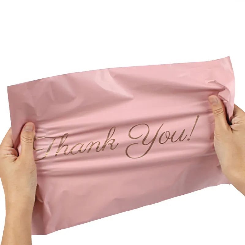 INPLUSTOP Pink Poly Express Mailing Pouch THANK YOU Clothing Opaque Courier Parcel Bag Envelope Logistics Storage Bags ALPENZO