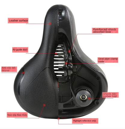 ESLNF Hollow Breathable Bicycle Saddle MTB Road Bike Saddle Shock Absorbing Comfortable Big Butt Bike Seat Bicycle  Accessories