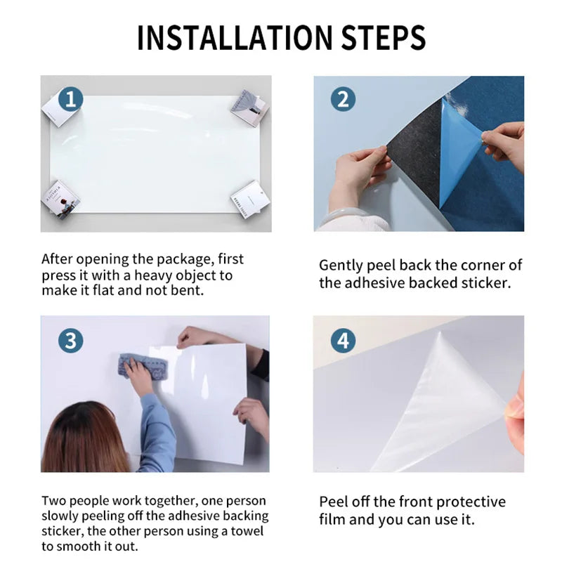 Magnetic Dry Erase Chalkboard Paper Soft Whiteboard Contact Paper Wall Sticker Graffiti Sticker For Work At Home Office/Teaching ALPENZO