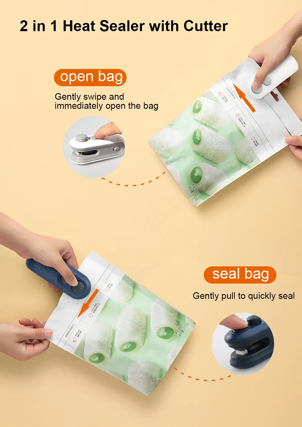 Heat Sealer For Snacks Portable Sealer Mini Heat Bag Sealing Machine Food Packaging Heat Sealer Household Moisture-Proof Tool - ALPENZO