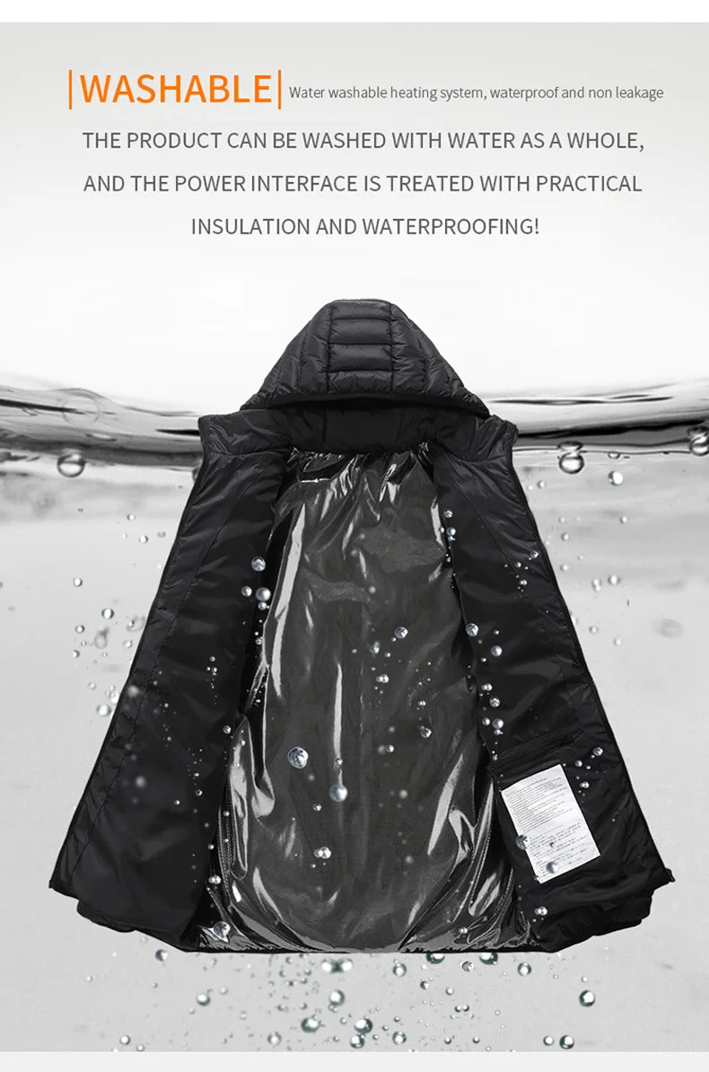 21 Areas Heating Jacket Men's Winter Usb Electric Heating Coat Functional Self-Heating Clothes Outdoor Snow Thick Padded Jacket ALPENZO