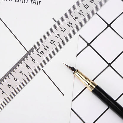 Stainless Steel Metal Straight Ruler Precision Double Sided Precision Measuring Tool Scale Metric Ruler Accessories 15-40cm ALPENZO