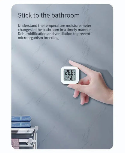 Humidity sensor, indoor thermometer, hygrometer, temperature and humidity monitor, with LCD display screen, displaying Celsius t - ALPENZO