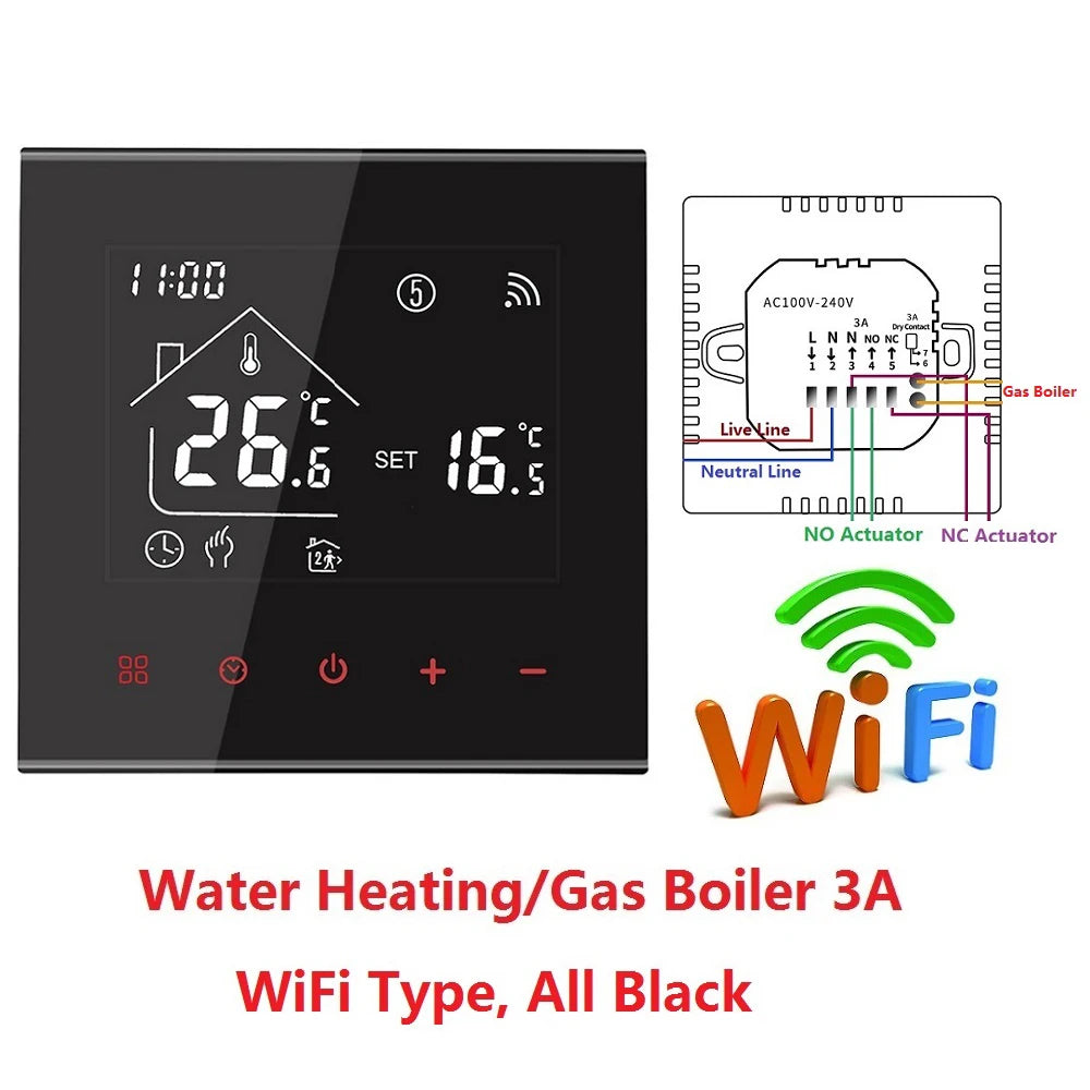 MINCO HEAT M4A Warm Floor Thermostat Tuya WiFi 3A 16A Electric/Gas Boiler/Water Heating Temperature Controller 1PC - ALPENZO