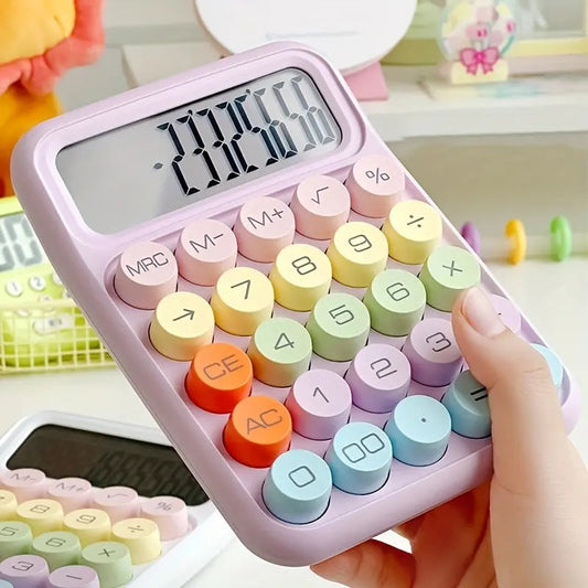 1pc Keyboard Calculator Office 12-digit Mechanical Calculator Cute Candy Color Calculator Desktop Stationery ALPENZO