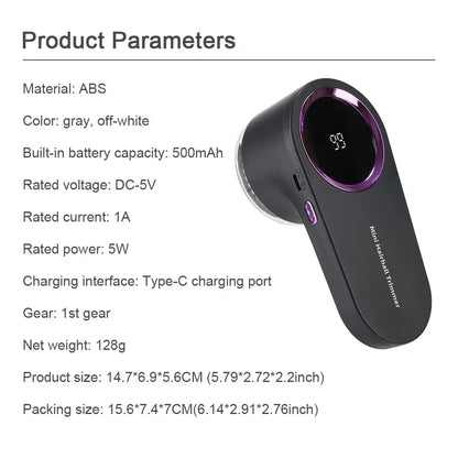 Small Home Clothes Shaving Machine Rechargeable Hair Ball Trimmer Pill Removal Intelligent Digital Display Lints Shaver Trimmer - ALPENZO