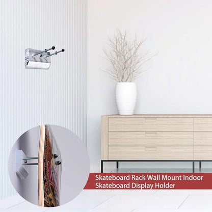 Skateboard Wall Mount Longboard Deck Hanger Display Stand Transparent Acrylic Indoor Floating Skateboard Storage Holder Rack