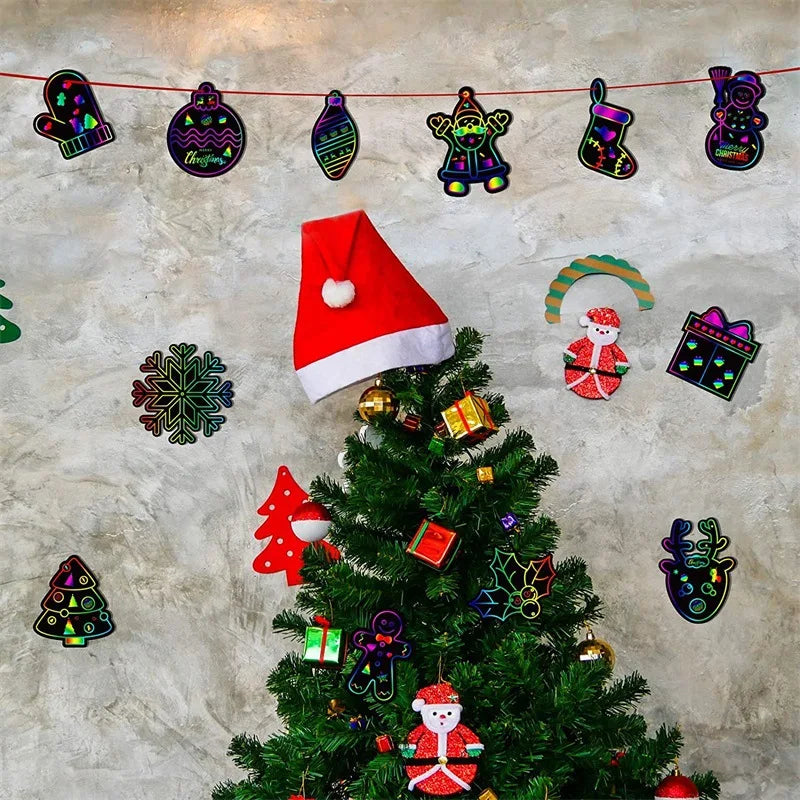 24Pcs Animal DIY Toys Scratching Painting Paper Alien Scratching Painting Colorful Scratching Paper For Kids ALPENZO