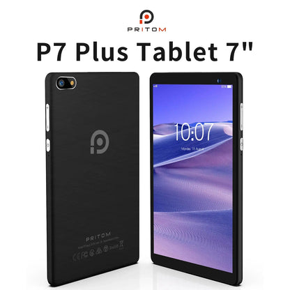 PRITOM 7 Inch Tablet PC 32 GB Android 11 with Quad Core Processor HD IPS Display Dual Camera WiFi with PU Protective Case - ALPENZO