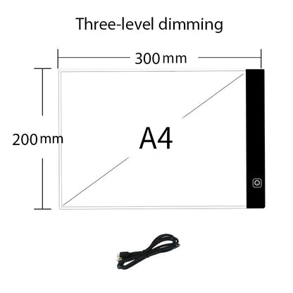 A4 Level Dimmable Led Drawing Copy Pad Board Children's Toy Painting Educational Kids Grow Playmates Creative Gifts For Children ALPENZO