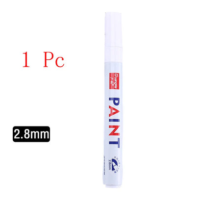 White Marker Pens set 2.0mm Oily Waterproof White Gel Pen DIY Graffiti Sketching Marker Stationery Writing School Supplies brush ALPENZO