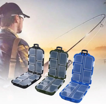 Fishing Tackle Box Portable Case Hooks Lure Baits Storage Box Containers For Storing Swivels Jigs Hooks Sinker,10 Compartments