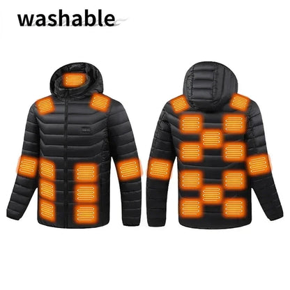 21 Areas Heating Jacket Men's Winter Usb Electric Heating Coat Functional Self-Heating Clothes Outdoor Snow Thick Padded Jacket ALPENZO