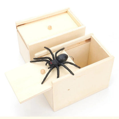 Trick Spider Funny Scare Box Wooden Hidden Box Quality Prank Wooden Scare Box Fun Game Prank Trick Friend Office Toys ALPENZO