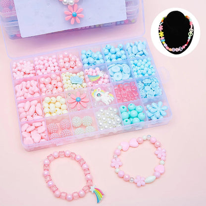 500pcs DIY Handmade Beaded Children's Toy Creative Loose Spacer Beads Crafts Making Bracelet Necklace Jewelry Kit Girl Toy Gift ALPENZO