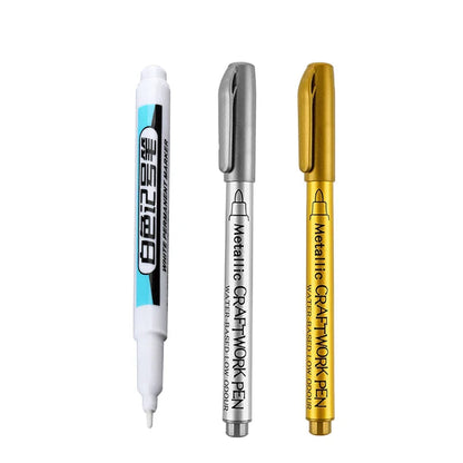 1/4Pcs White Permanent Paint Pen set for Wood Rock Plastic Leather Glass Stone Metal Canvas Ceramic Deep Hole Marker 0.7mm ALPENZO