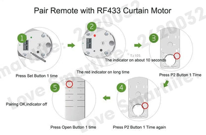 Original Dooya DC90 Single Channel Transmitter for Dooya Motors, RF 433MHZ Remote Control,  Dooya Automatic Curtain Accessories - ALPENZO