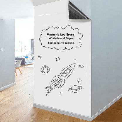 Magnetic Dry Erase Chalkboard Paper Soft Whiteboard Contact Paper Wall Sticker Graffiti Sticker For Work At Home Office/Teaching ALPENZO